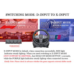 PXN V9 Gen2 PC Lenkrad mit Pedalen und Shifter, 270/900 Grad Drehung Racing Wheel, Magnetic Encoder Rennlenkrad, Hall Effect