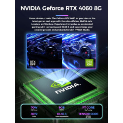TOPGRO Mini Gaming PC: Core i7-13700H, RTX4060 8G GDDR6, 32GB DDR5-5200, 1TB PCIe4.0 SSD, Win11 Pro, RGB Light, WiFi6E, BT5.3,