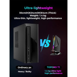 TOPGRO Mini Gaming PC: Core i7-13700H, RTX4060 8G GDDR6, 32GB DDR5-5200, 1TB PCIe4.0 SSD, Win11 Pro, RGB Light, WiFi6E, BT5.3,