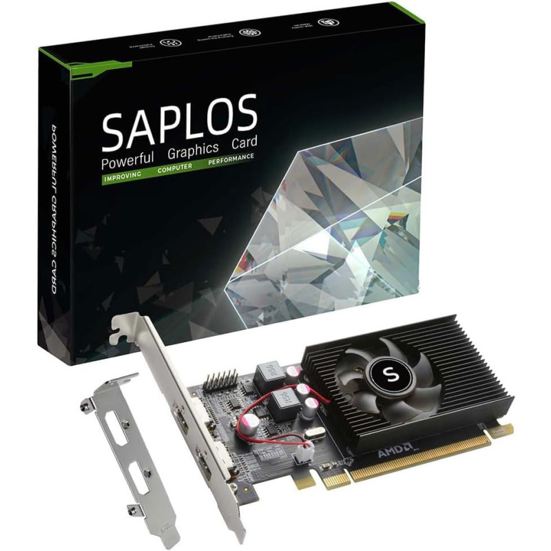 SAPLOS Radeon HD 6570 Grafikkarte, 2 HDMI, 1G GDDR3 64-bit, Video Cards PC, Low Profile Graphics Card, Computer GPU, PCI Express