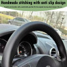 Handgenähter Lenkradbezug,Echtleder-Lenkradbezug, Universal-Näh-Auto-Lenkradbezug, DIY-Auto-Lenkradbezug aus Rindsleder, passend