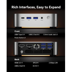 ACEMAGIC W1 Mini PC AMD Ryzen 7 8745HS(8C/16T, bis zu 4,9 GHz)，32GB DDR5 1TB NVMe SSD Mini Computer, AMD Radeon 780M, 8K HD