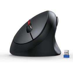 TECKNET Ergonomische Maus Kabellos, 4800 DPI Vertikale Maus, 99% Lärmminderung, 6 Tasten, 2.4G Computer Funkmaus, Leise Wireless