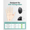 TECKNET Ergonomische Maus Kabellos, 4800 DPI Vertikale Maus, 99% Lärmminderung, 6 Tasten, 2.4G Computer Funkmaus, Leise Wireless