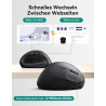 TECKNET Ergonomische Maus Kabellos, 4800 DPI Vertikale Maus, 99% Lärmminderung, 6 Tasten, 2.4G Computer Funkmaus, Leise Wireless