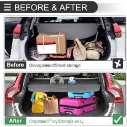 Motoforti Kofferraum ausziehbare Laderaumabdeckung für BMW X1 F48 16-21 Heckklappenregal Gepäcksicherheitsschutzabdeckung,