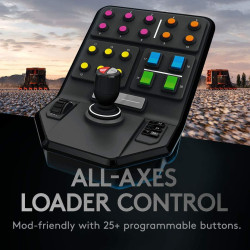 Logitech G Saitek Farm Sim Controller, Farming Simulator Bundle bestehend aus Lenkrad, Steuerkonsole, Gas- und Bremspedal, 900°