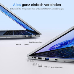 ACEMAGIC 17,3 Zoll Laptop, 16 GB DDR4 512 GB SSD, N-97 Prozessor bis zu 3,6 GHz Laptop Computer,Deutscher