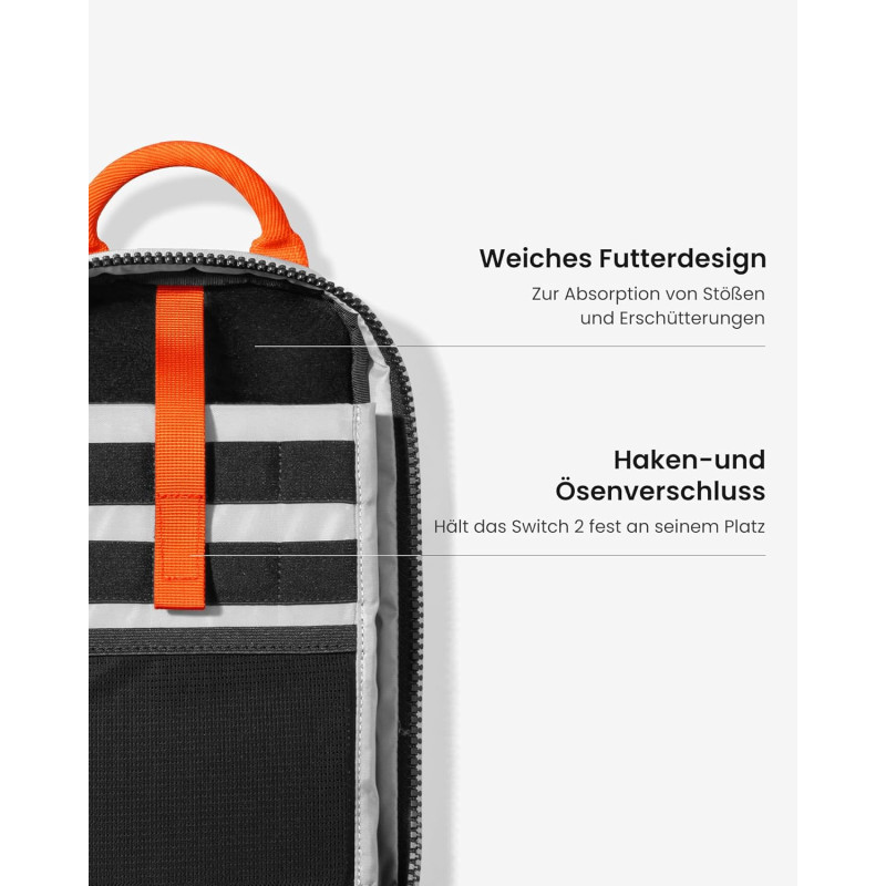 tomtoc Sling Bag Umhängetasche für Nintendo Switch 2 Konsole 2025, Rundumschutz Crossbody Bag Schultertasche mit 8 tomtoc Sling Bag Umhängetasche für Nintendo Switch 2 Konsole 2025, Rundumschutz Crossbody Bag Schultertasche mit 8