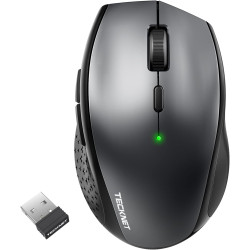 TECKNET Bluetooth Maus, 4800 DPI Maus Kabellos (Tri-Mode: BT 5.0/3.0 2.4G), Leise Funkmaus mit USB-Empfänger für Laptop PC