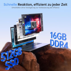 ACEMAGIC Gaming Laptop Computer,Ryzen™ 7 7735HS,Bis zu 4,8 GHz,16GB Ram DDR5 4800MHz 512GB SSD,16 Zoll FHD Display Laptop,Gaming
