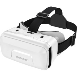 TECKNET VR Brille für Handys, 3D Virtual Reality-Brille mit HD 110° FOV, Anti-Blaulicht & einstellbaren Gängen, Komfortables