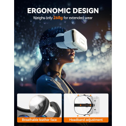 TECKNET VR Brille für Handys, 3D Virtual Reality-Brille mit HD 110° FOV, Anti-Blaulicht & einstellbaren Gängen, Komfortables