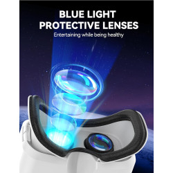 TECKNET VR Brille für Handys, 3D Virtual Reality-Brille mit HD 110° FOV, Anti-Blaulicht & einstellbaren Gängen, Komfortables