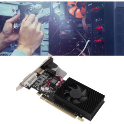 ciciglow GT730 4GB GDDR3 128Bit Grafikkarte mit Lüfter, Hochfrequenz, 4G RAM, Langlebiges Design, Systemunterstützung für10 11,