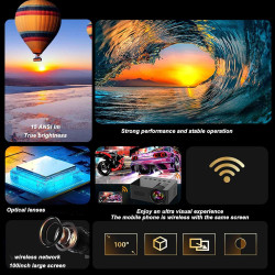 Projektor, Full HD 1080P Heimkino-Videoprojektor, Tragbarer Outdoor-Projektor, Augenschutz, Filmtelefon-Projektor für das