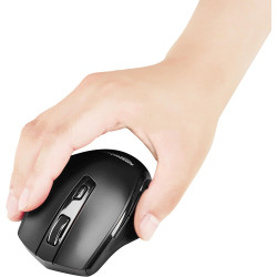 Amazon Basics Ergonomische kabellose USB Maus - DPI einstellbar - Schwarz