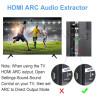 Rensaday HDMI ARC Audio Extractor mit 24bit DAC - HDMI/Optical zu Optical, ARC, RCA & 3,5-mm - 5.1/2.0 Kanal 192kHz & CEC