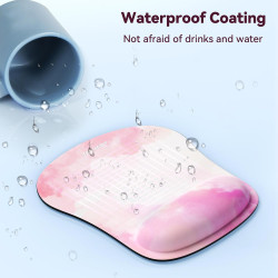 TECKNET Mauspad mit Gelkissen, Memory Foam Mousepad Ergonomisches Wasserdicht Komfort Mausmatte mit Handgelenkpolster