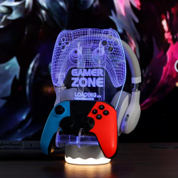 Leuchtender Kopfhörer- und Controller-Halter, 3D-LED-Leuchten, Kopfhörer-Gamepad-Ständer, Gamecontroller-Aufhänger für alle
