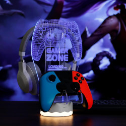 Leuchtender Kopfhörer- und Controller-Halter, 3D-LED-Leuchten, Kopfhörer-Gamepad-Ständer, Gamecontroller-Aufhänger für alle
