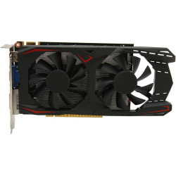 Goshyda Gaming-Grafikkarte, GTX1050Ti 4 GB DDR5 128 Bit DVI VGA HDMI-Schnittstelle, Computer-Grafikkarte mit Dual-Lüfter-Kühlung