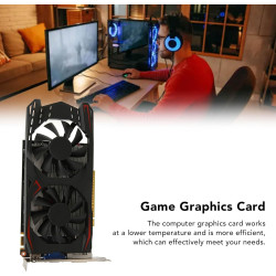 Goshyda Gaming-Grafikkarte, GTX1050Ti 4 GB DDR5 128 Bit DVI VGA HDMI-Schnittstelle, Computer-Grafikkarte mit Dual-Lüfter-Kühlung