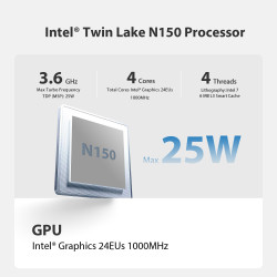 Beelink Mini S13 Mini PC, Intel N150 (4C/4T, bis zu 3.6Ghz), 16G DDR4 1TB SSD Mini Computer, 4K Dual