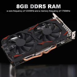 Yunir RX 580 8GB DDR5 256BIT Computer Gaming, PCI Express 3.0 16X Steckplatz, Grafikkarten Leise Plug-and-Play-Grafikkarte mit