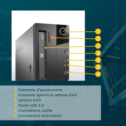 Lenovo, Bereit Desktop-PC, PC, Intel i5, RAM, 16 GB, SSD, 512 GB, Office-Paket 2021, Windows 11 Pro (Generalüberholt)