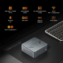 BOSGAME M4 OCulink Mini Gaming PC, mit AMD Ryzen 7 8745HS 8 Kerne 16 Threads Bis zu 4,9 GHz Prozessor, 32 GB DDR5 1 TB PCIe