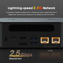 BOSGAME M4 OCulink Mini Gaming PC, mit AMD Ryzen 7 8745HS 8 Kerne 16 Threads Bis zu 4,9 GHz Prozessor, 32 GB DDR5 1 TB PCIe