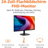 Amazon Basics Monitor 24 Zoll (61 cm), FHD 1080p, max. 100 Hz, VESA-kompatibel, integrierte Lautsprecher, Schwarz