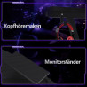 ODK Gaming Tisch, Gaming Schreibtisch Eckschreibtisch für Gamer, Schreibtisch L Form mit Monitorständer für Büro (Schwarz, 127 x