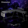 ODK Gaming Tisch, Gaming Schreibtisch Eckschreibtisch für Gamer, Schreibtisch L Form mit Monitorständer für Büro (Schwarz, 127 x