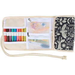 Teamoy Häkelnadel Wrap Ergonomisches Häkelnadel-Set Tasche aus Leinwand Nähset Organiser Tragetasche für unterwegs Stricknadeln