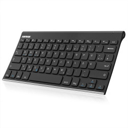 Arteck Bluethooth Tastatur, QWERTZ Deutsche Wireless Tastatur mit Rostfreier Stahl Kabellose Tastatur, für iOS iPad Pro, iPad