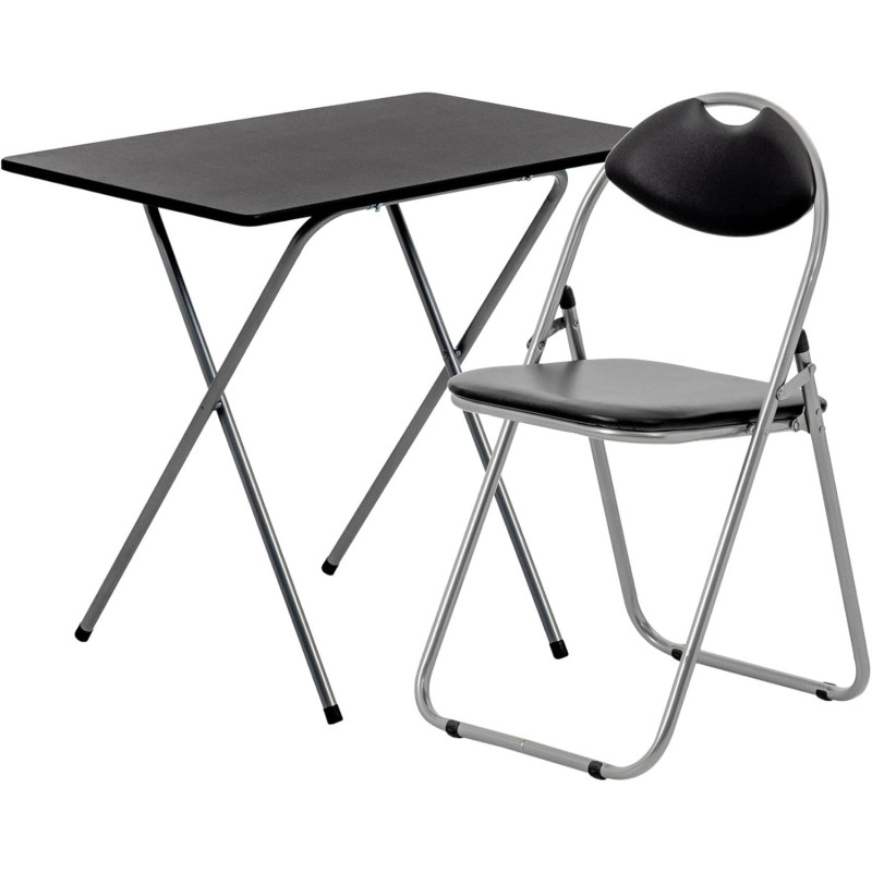 Harbour Housewares 2 Stück Folding Schreibtisch und Stuhl Set - Kleine moderner Home Office Workstation für PC Laptop-Studie -