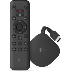 Telekom MagentaTV Stick 4K UHD/Android TV Stick - Free- und Live Fernsehen, Sprachfernbedienung (Disney+, Apple TV, Play Store) 