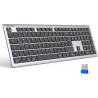 TECKNET Bluetooth Tastatur, Kabellose Wiederaufladbare Multi-Device Tastatur mit Einfacher bis zu 4 Geräte, Ultraflache,