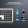TECKNET Bluetooth Tastatur, Kabellose Wiederaufladbare Multi-Device Tastatur mit Einfacher bis zu 4 Geräte, Ultraflache,