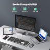 TECKNET Bluetooth Tastatur, Kabellose Wiederaufladbare Multi-Device Tastatur mit Einfacher bis zu 4 Geräte, Ultraflache,