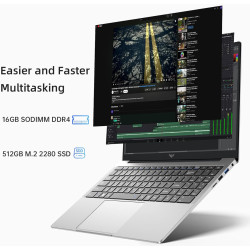 ACEMAGIC Laptop, Metallgehäuse, 15,6 Zoll FHD, 16 GB DDR4 512 GB SSD Notebook, Quad-Core N97(bis zu 3,60 GHz) schlägt