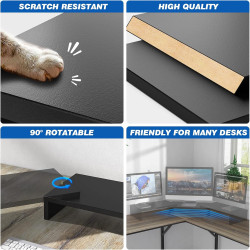 Rfiver Monitorständer Monitor Stand Bildschirmerhöhung - Holz Dual Unterbau Bildschirm Laptop Ständer Tisch Erhöhung für 2 PC