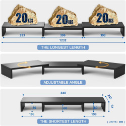 Rfiver Monitorständer Monitor Stand Bildschirmerhöhung - Holz Dual Unterbau Bildschirm Laptop Ständer Tisch Erhöhung für 2 PC