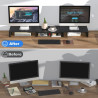 Rfiver Monitorständer Monitor Stand Bildschirmerhöhung - Holz Dual Unterbau Bildschirm Laptop Ständer Tisch Erhöhung für 2 PC