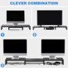 Rfiver Monitorständer Monitor Stand Bildschirmerhöhung - Holz Dual Unterbau Bildschirm Laptop Ständer Tisch Erhöhung für 2 PC