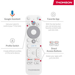 THOMSON Google TV Streaming Box 240, 4K UHD, Google Assistant, Google Cast, Wi-Fi, Bluetooth 5.0, HDMI 2.1, Dolby Atmos, Dolby