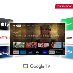 THOMSON Google TV Streaming Box 240, 4K UHD, Google Assistant, Google Cast, Wi-Fi, Bluetooth 5.0, HDMI 2.1, Dolby Atmos, Dolby