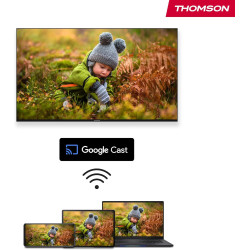 THOMSON Google TV Streaming Box 240, 4K UHD, Google Assistant, Google Cast, Wi-Fi, Bluetooth 5.0, HDMI 2.1, Dolby Atmos, Dolby